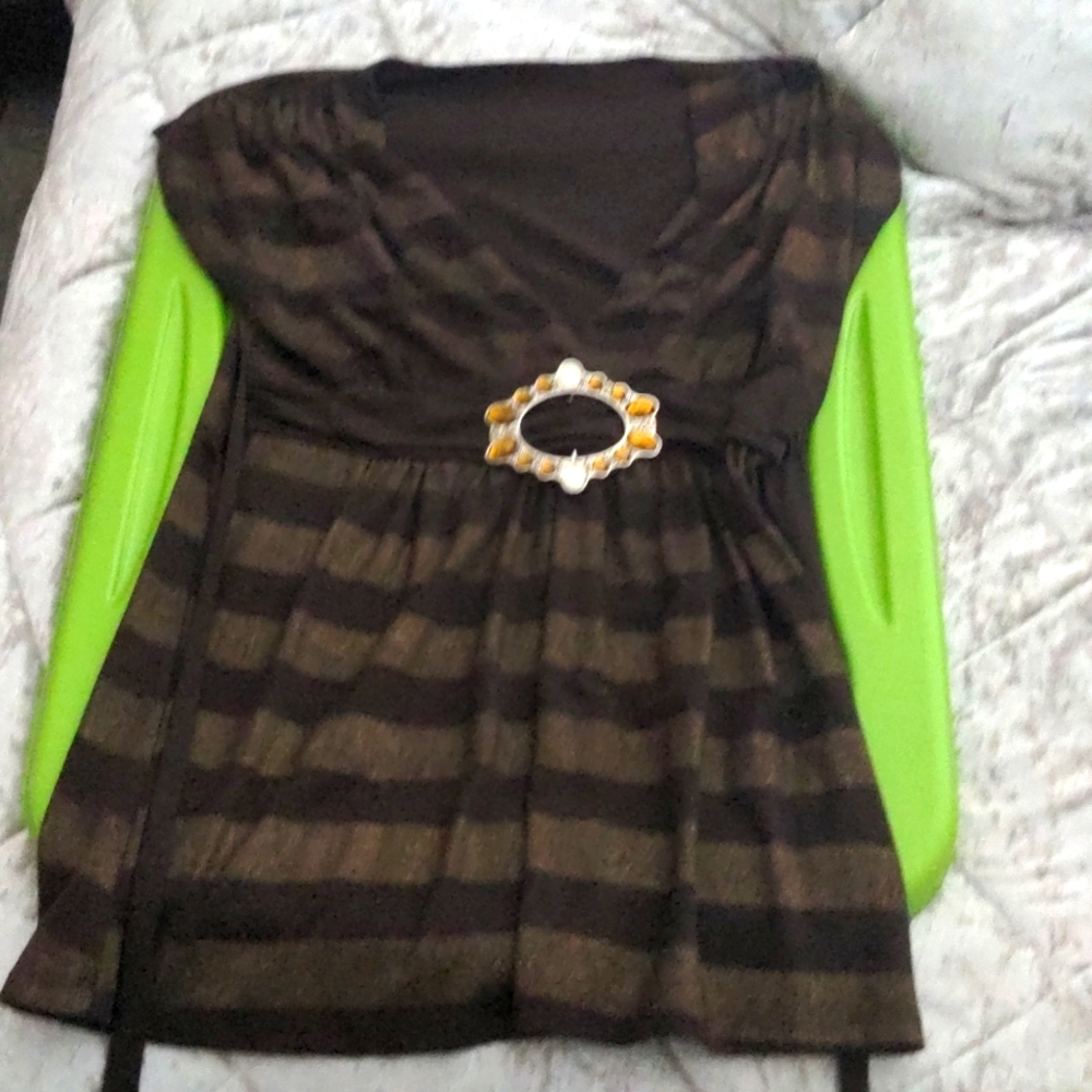 Brown Stripe with Belt (L)